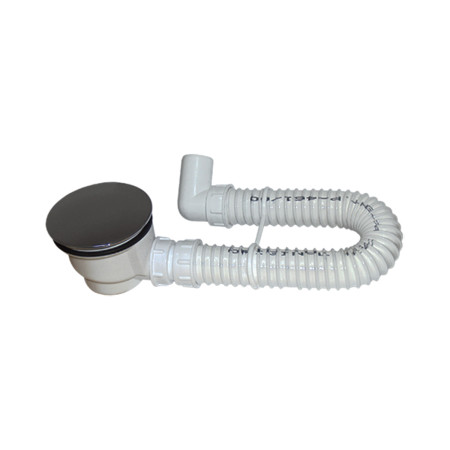 Sifon flexibil cadita cu ventil si cot Texo, evacuare 40 mm, ventil 84 mm
