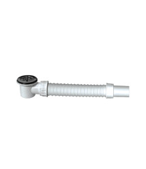 Sifon flexibil cadita si lavoar cu ventil Texo, evacuare 40 mm, ventil 52 mm