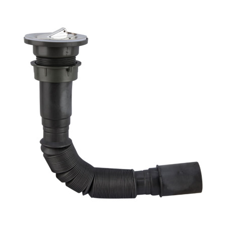 Sifon flexibil chiuveta cu ventil si dop, evacuare 40 mm, ventil 50 mm