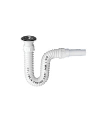 Sifon flexibil chiuveta cu ventil Texo, evacuare 40/50 mm, ventil 48 mm