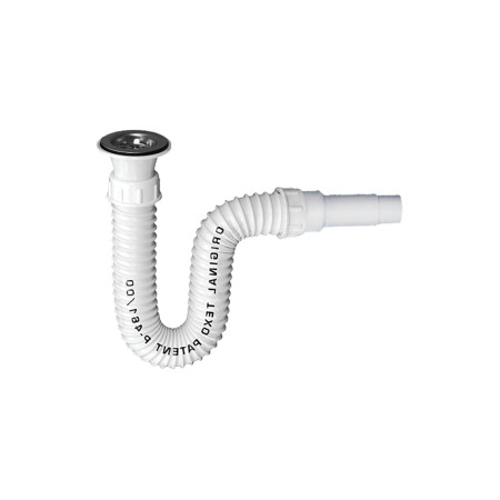 Sifon flexibil chiuveta cu ventil Texo, evacuare 40/50 mm, ventil 48 mm