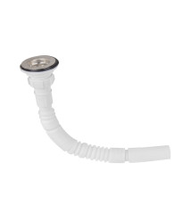 Sifon flexibil pentru chiuveta cu ventil, evacuare 40 mm, racord 1 1/2 inch