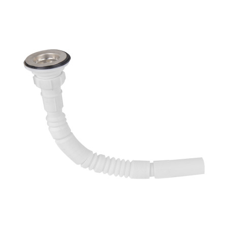 Sifon flexibil pentru chiuveta cu ventil, evacuare 40 mm, racord 1 1/2 inch