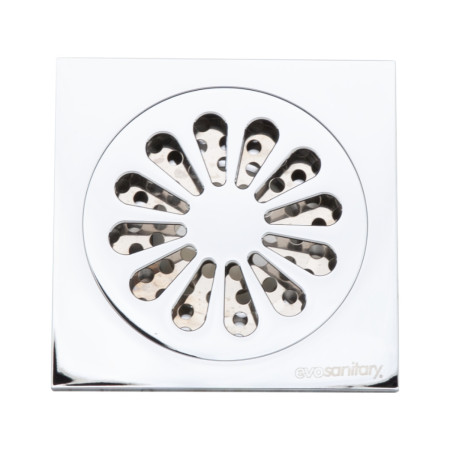 Sifon pardoseala patrat cu clapeta antiretur, latura 100 mm, evacuare 45 mm