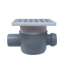 Sifon pardoseala patrat cu inaltator, 1 intrare 180 grade, SP-H75-150-3, evacuare 50 mm