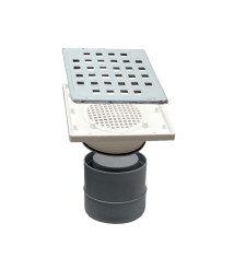Sifon pardoseala patrat SV cu inaltator SCT-H56-280-1, inaltime 110/160 mm