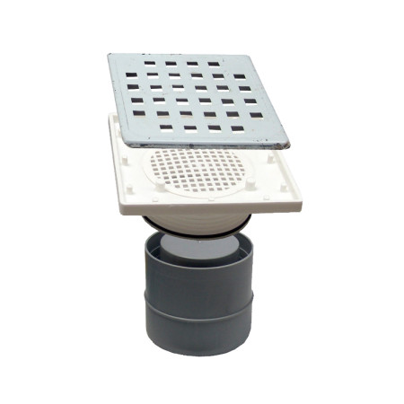 Sifon pardoseala patrat SV cu inaltator SCT-H56-280-1, inaltime 110/160 mm