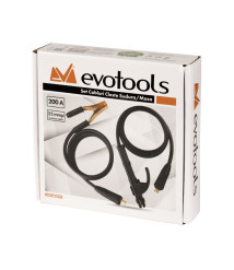 Set cabluri sudura EvoTools cu cleste electrod si masa, 25 mm2, 200 A Set cabluri sudura EvoTools cu cleste electrod si masa, 25 mm2, 200 A