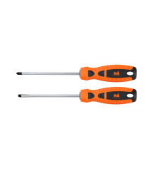 Set 2 surubelnite cu maner TPR portocaliu EvoTools, 150 mm