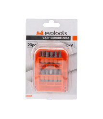 Set 20 biti magnetici Cr-V pentru surubelnita