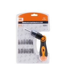 Surubelnita articulata cu 12 biti, set 13 piese