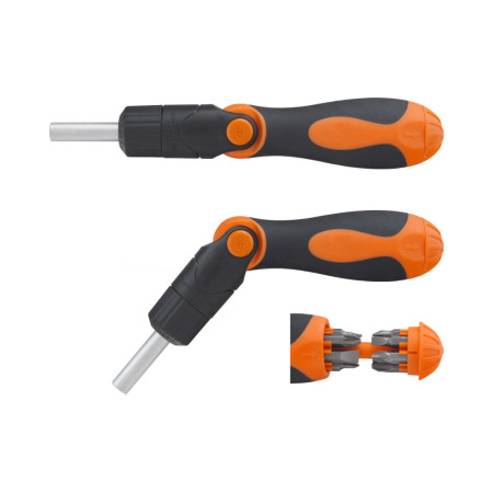 Surubelnita articulata cu 12 biti, set 13 piese