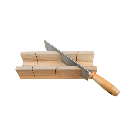 Ferastrau manual pentru taiere la unghi 45 grade, suport din lemn EvoTools