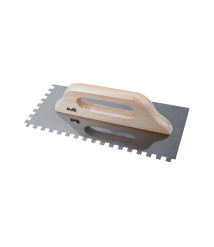 Drisca din inox zimtata cu maner lemn EvoTools Professional, 380x130 mm, pas 8 mm