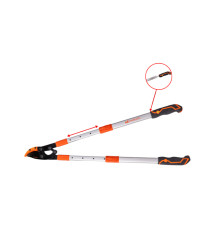 Foarfeca crengi tip nicovala cu manere telescopice din aluminiu si ferastrau integrat 745mm EvoTools