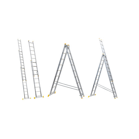 Scara aluminiu 7 trepte, 2 tronsoane, Ht 311cm EvoTools +Plus