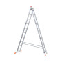 Scara aluminiu 7 trepte, 2 tronsoane, Ht 311cm EvoTools +Plus