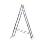Scara aluminiu 9 trepte, 2 tronsoane, Ht 395cm EvoTools +Plus