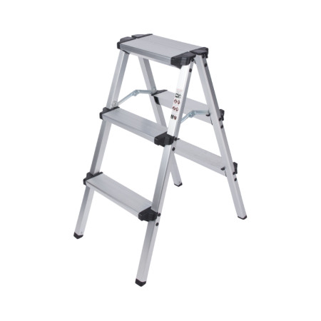 Scara aluminiu dubla 3 trepte, Ht 73cm EvoTools