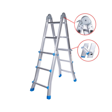 Scara aluminiu modulara 2094, 4x3 trepte, Ht 286cm EvoTools