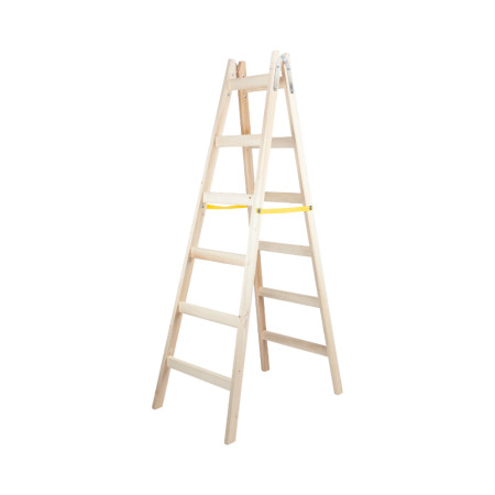 Scara lemn dubla 3 trepte, Ht 96,5cm EvoTools