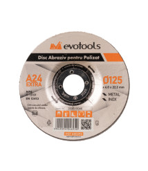 Disc abraziv de polizat EvoTools, 125 x 6 x 22.2 mm, A24 Extra