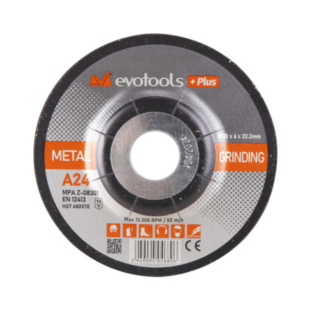 Disc abraziv de polizat EvoTools Plus, 125 x 6 x 22.2 mm, A24