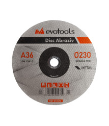 Disc abraziv debitare metal EvoTools A36, 180 x 3 x 22.2 mm