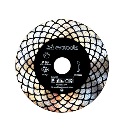 Disc diamantat EvoTools pentru taiere si slefuire placi ceramice 125 mm