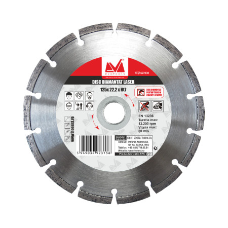 Disc diamantat laser EvoTools Professional 180 mm, segmentat