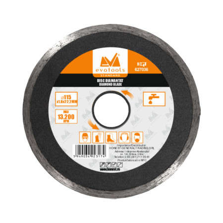 Disc diamantat umed EvoTools 150 mm, margine continua
