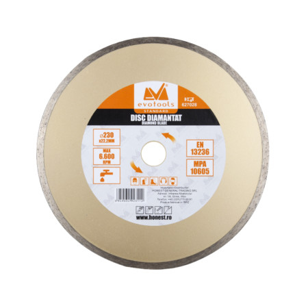 Disc diamantat umed EvoTools 150 mm, margine continua, segment 2.2 mm