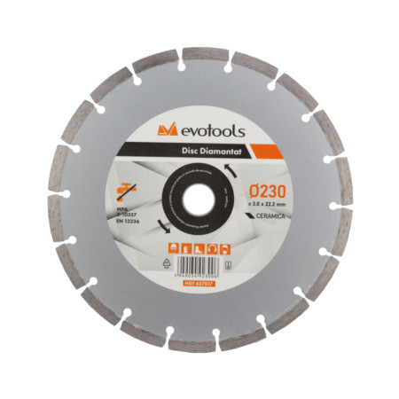 Disc diamantat uscat EvoTools 125 mm, segmentat, segment 2 mm