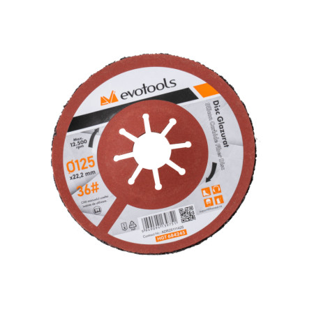Disc glazurat EvoTools 125 mm, P24, carbura de siliciu