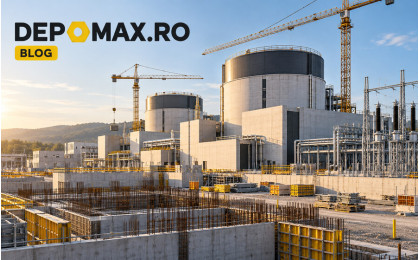 Șantier european pentru reactoare nucleare modulare mici, cu structuri din beton, armături și infrastructură electrică
