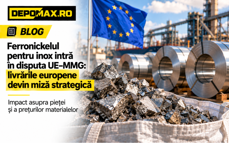 Ferronickel cu emisii reduse și bobine de oțel inoxidabil într-o unitate industrială europeană