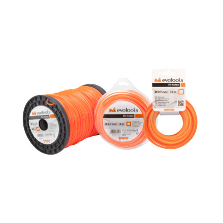 Fir motocoasa nylon patrat 1.6 mm x 15 m, EvoTools