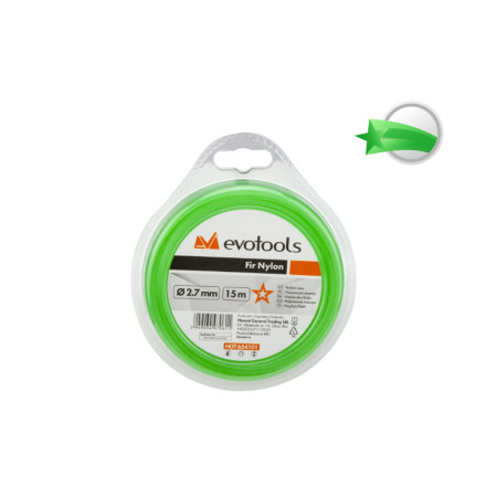 Fir motocoasa nylon stea 2.7 mm x 15 m, EvoTools