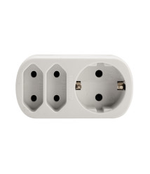 Adaptor priza triplu schuko 2043 Evotools, 230 V, 16 A Adaptor priza triplu schuko 2043 Evotools, 230 V, 16 A
