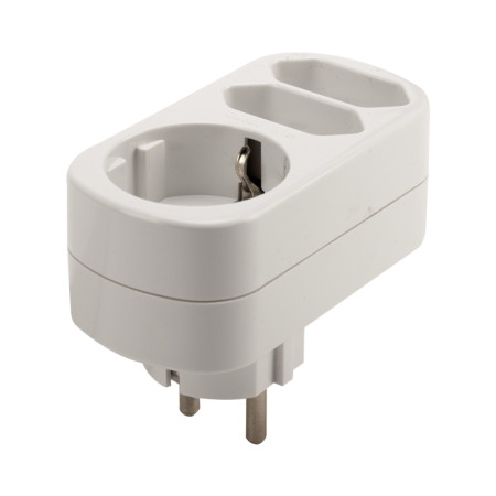 Adaptor priza triplu schuko 2043 Evotools, 230 V, 16 A