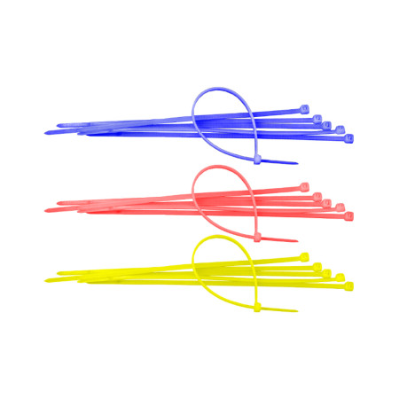 Colier plastic colorat Sapiselco, 2.5 x 100 mm, rosu, set 100 buc