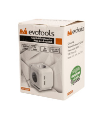 Cub multifunctional cu priza schuko si USB Evotools, 230 V, 16 A, cablu 1.4 m Cub multifunctional cu priza schuko si USB Evotools, 230 V, 16 A, cablu 1.4 m