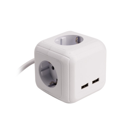 Cub multifunctional cu priza schuko si USB Evotools, 230 V, 16 A, cablu 1.4 m