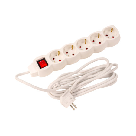 Prelungitor electric 5 prize cu intrerupator Evotools, 3 m, 3G1.0 mm²