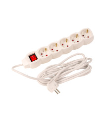 Prelungitor electric 5 prize cu intrerupator Evotools, 5 m, 3G1.0 mm²