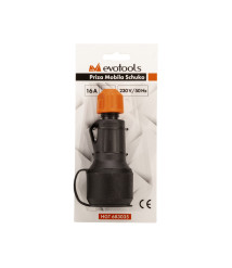 Priza mobila Schuko Evotools, 230 V, 16 A, IP54 Priza mobila Schuko Evotools, 230 V, 16 A, IP54