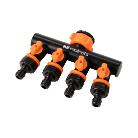 Adaptor furtun cu robineti Evotools, 4 cai