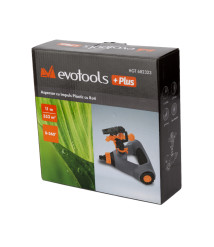 Aspersor cu impuls din plastic cu roti Evotools +Plus, raza 10-11 m