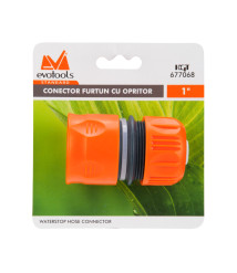 Conector furtun cu opritor Evotools, 1 inch