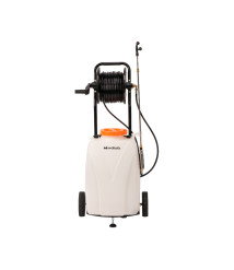 Pompa de stropit cu acumulator, roti si furtun 30 m Evotools, 40 l